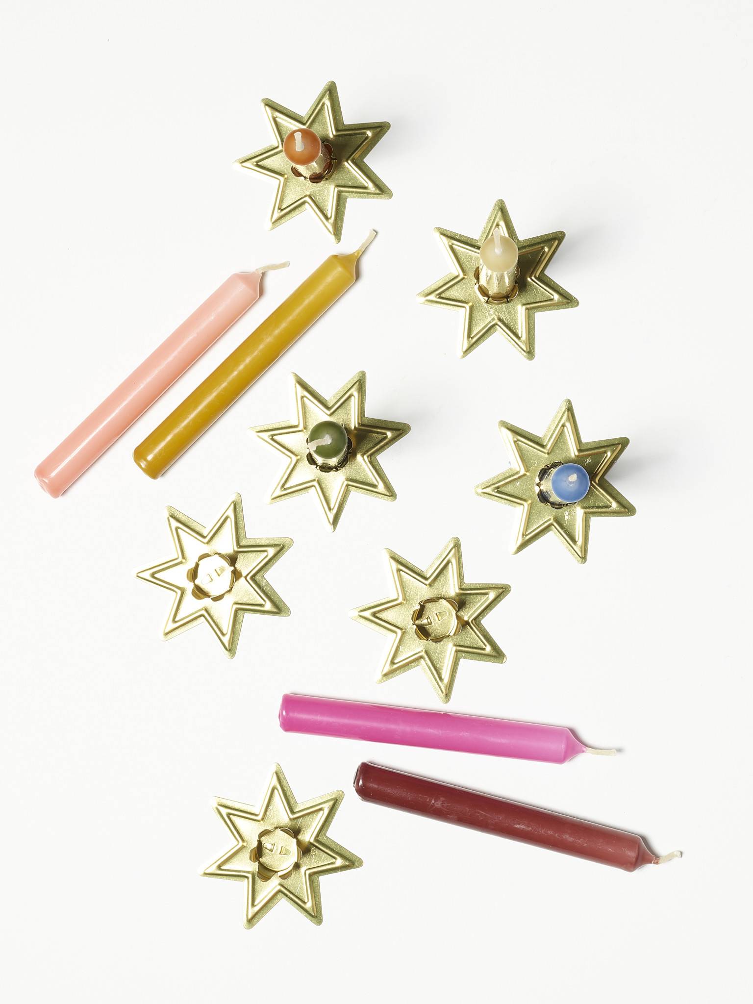 NOUVEL ÉTÉ 7 sternförmige Kerzenständer für kleine Kerzen / Baumkerzen