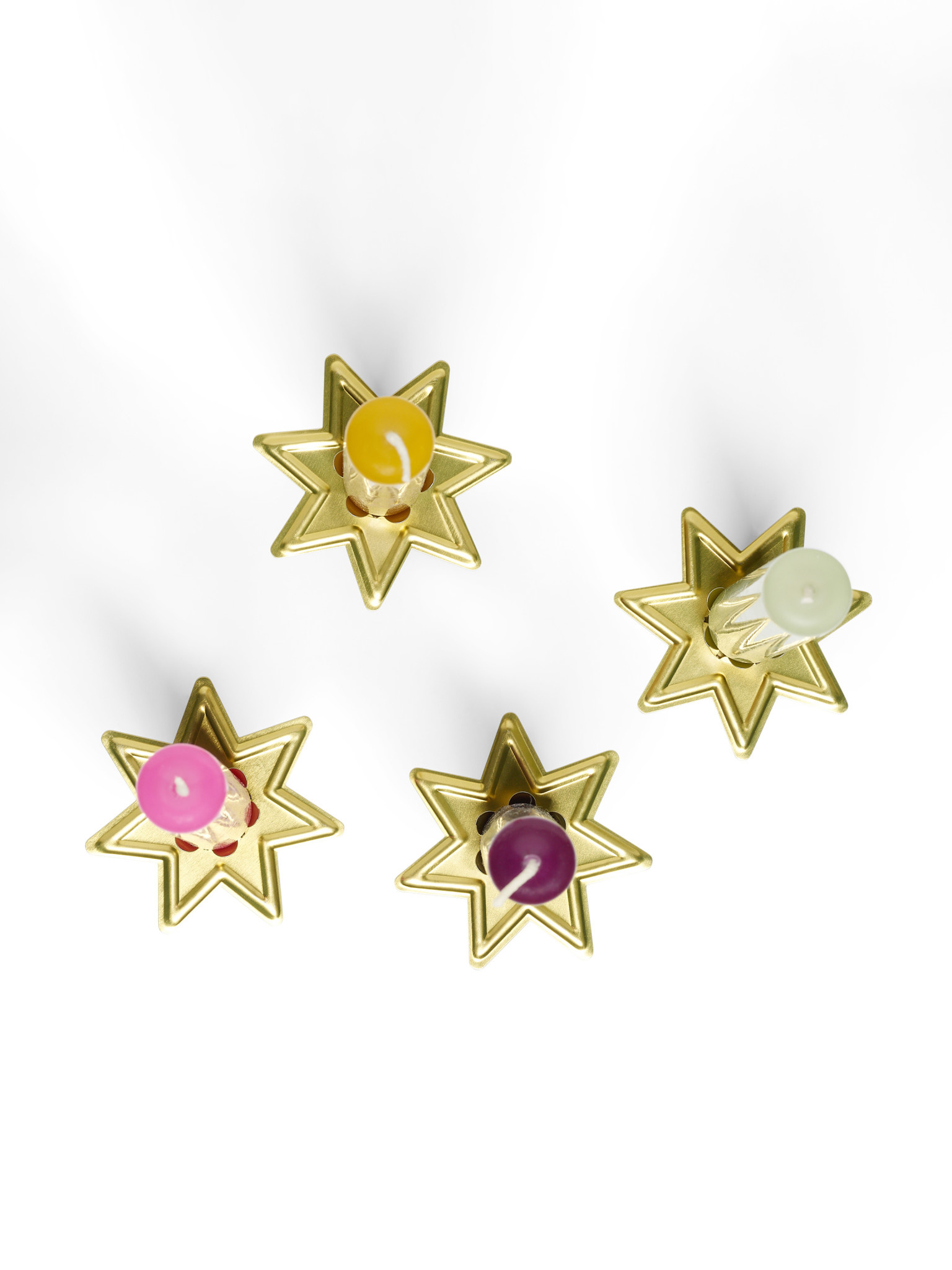 NOUVEL ÉTÉ 4 goldene, sternförmige Kerzenständer