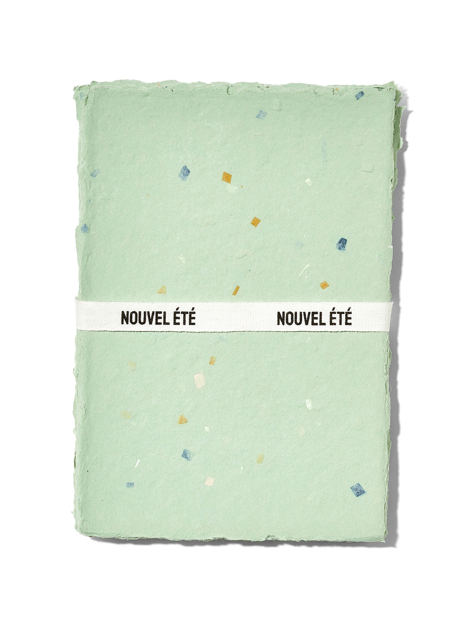 NOUVEL ÉTÉ 5 handgeschöpfte Baumwollpapiere inkl. Couverts, zwei Formate, JADE-TERRAZZO