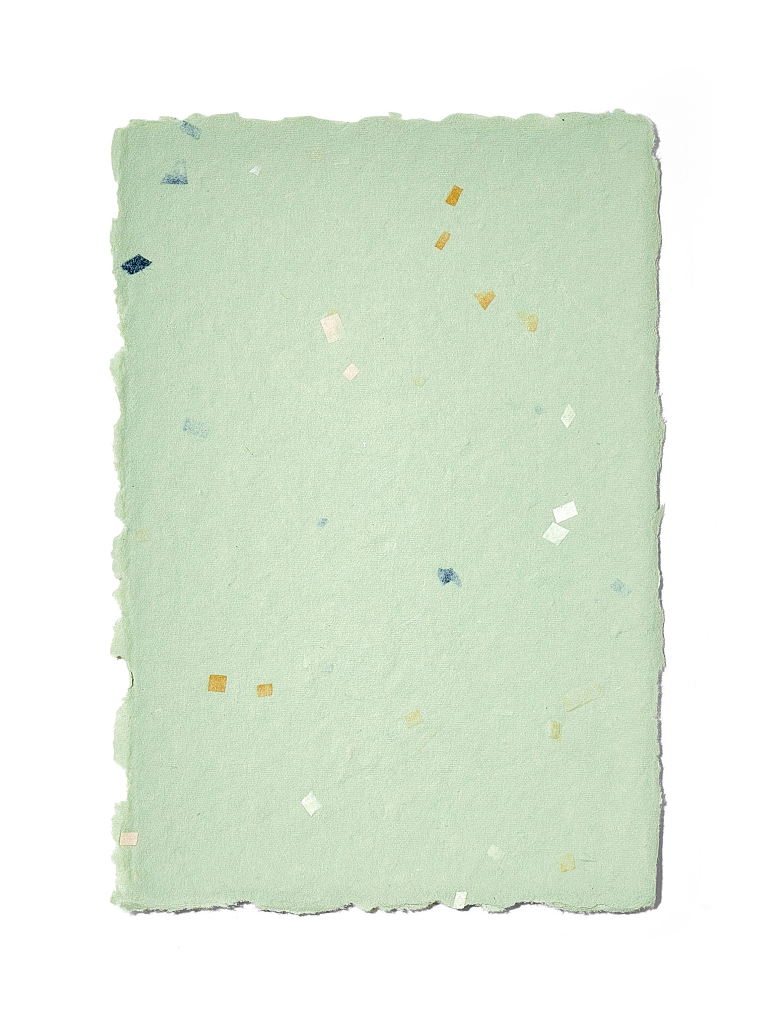 NOUVEL ÉTÉ 5 handgeschöpfte Baumwollpapiere inkl. Couverts, zwei Formate, JADE-TERRAZZO