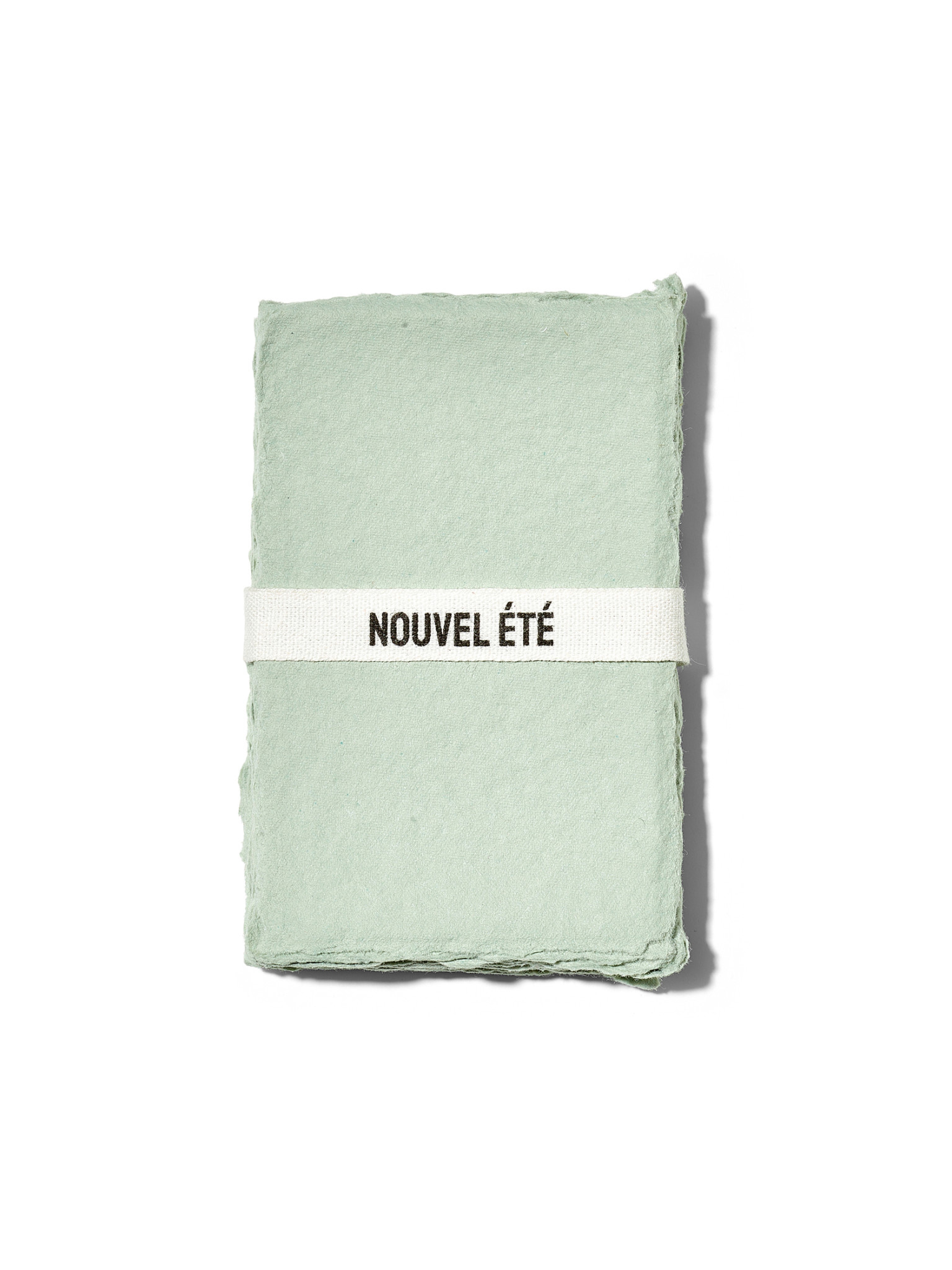 NOUVEL ÉTÉ 5 handgeschöpfte Baumwollpapiere inkl. Couverts, zwei Formate, JADE
