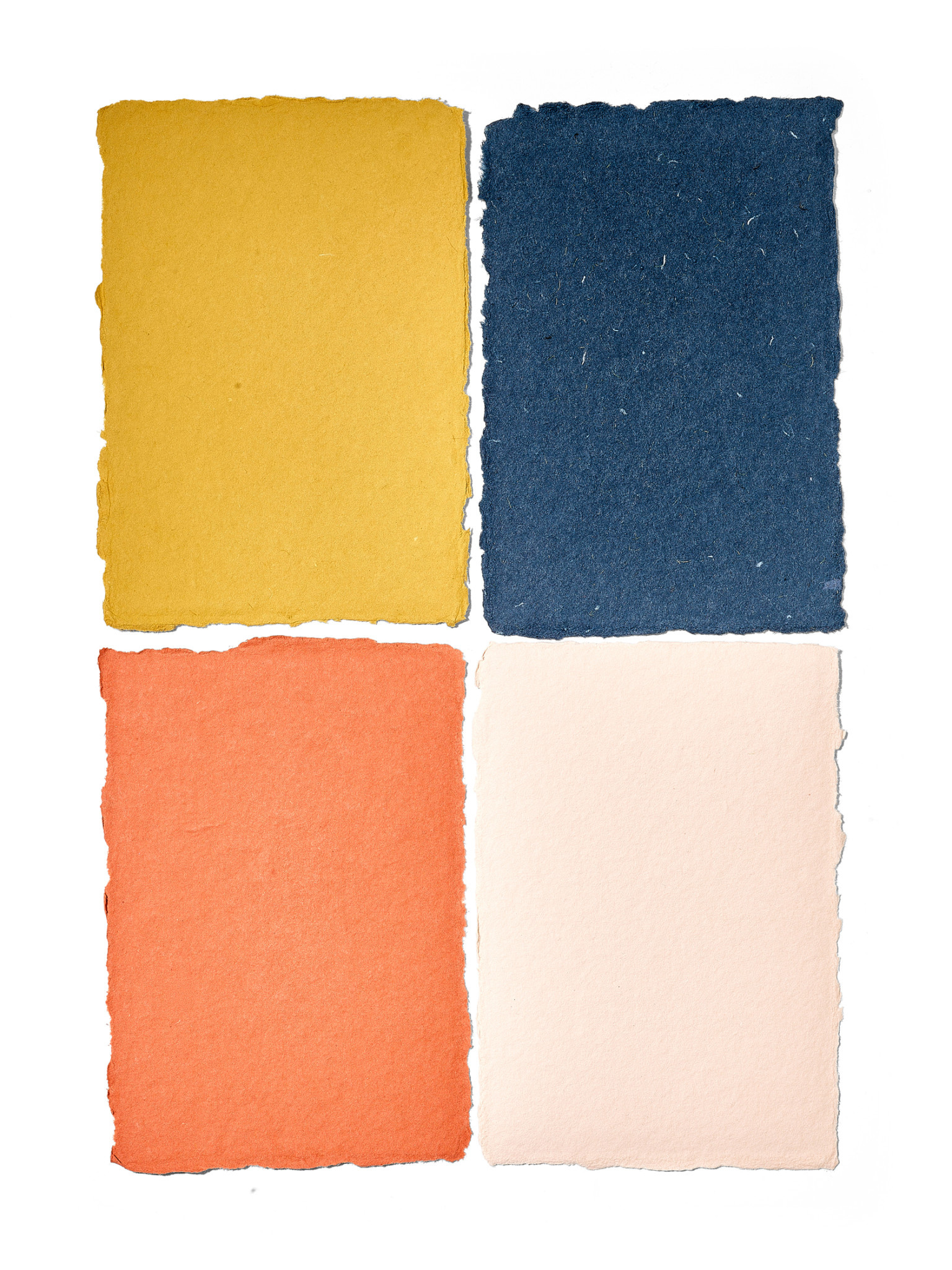 NOUVEL ÉTÉ 5 handgeschöpfte Baumwollpapiere inkl. Couverts, zwei Formate, HELLROSA