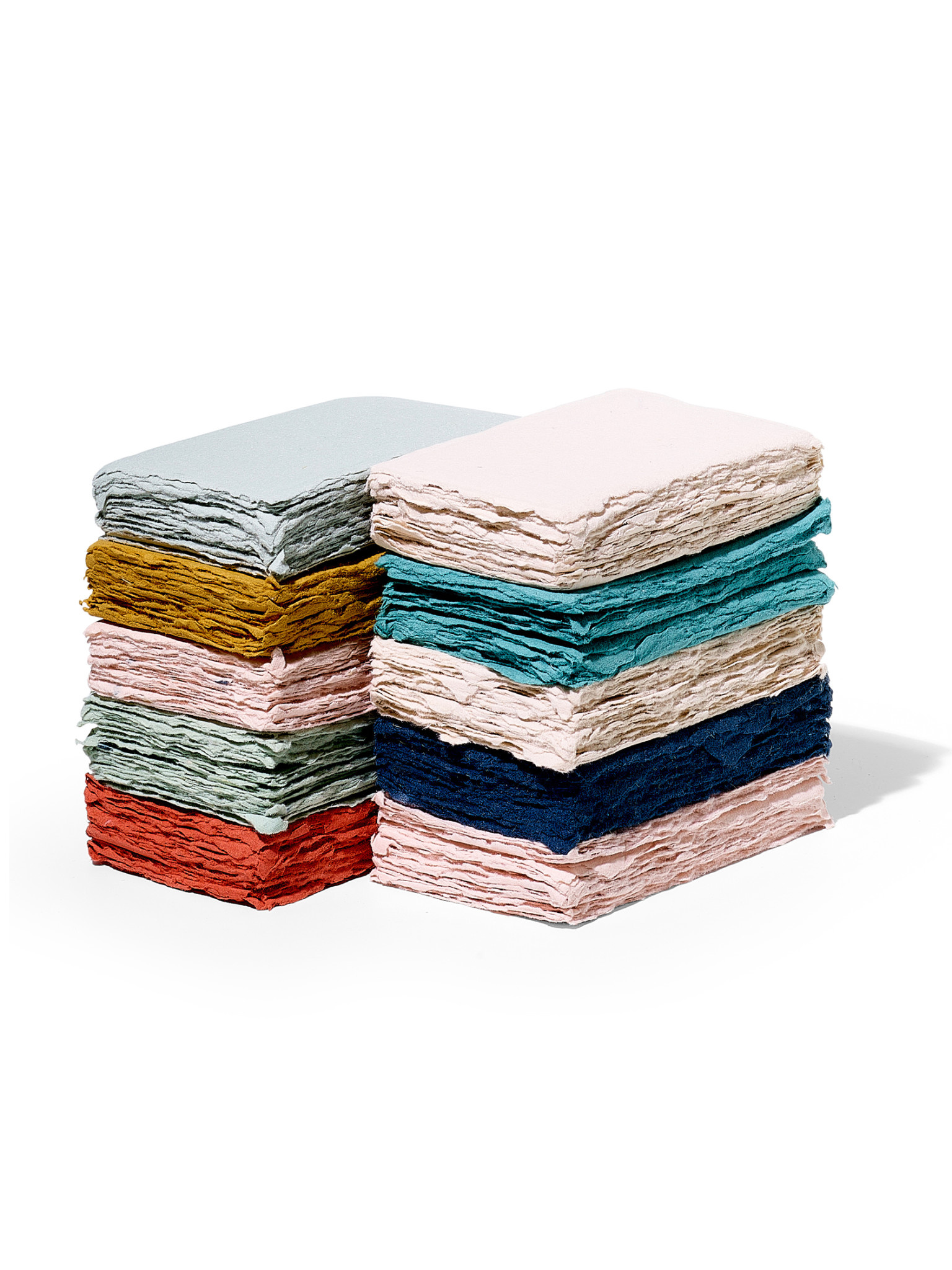 NOUVEL ÉTÉ 5 handgeschöpfte Baumwollpapiere inkl. Couverts, zwei Formate, HELLROSA