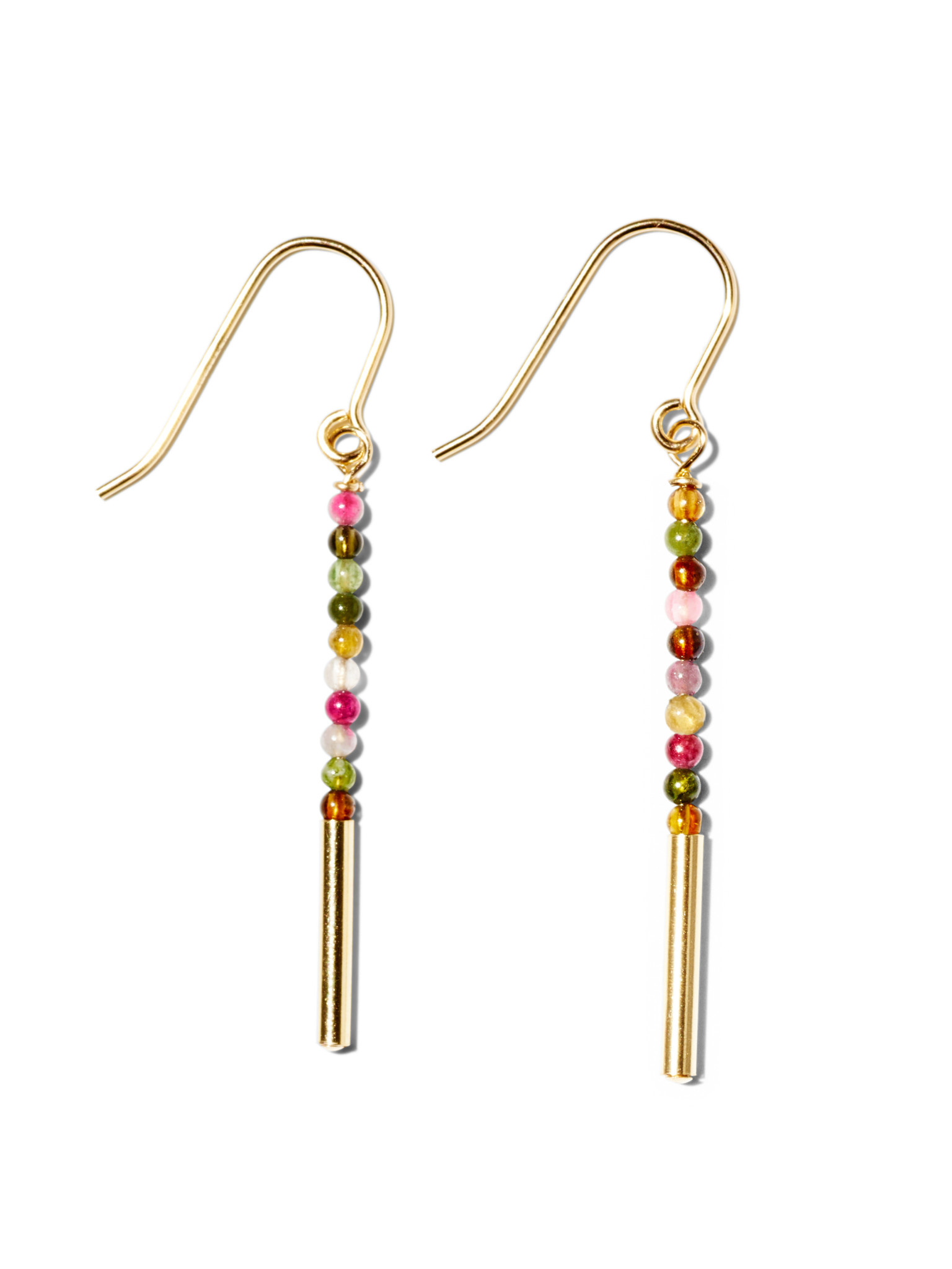 NOUVEL ÉTÉ ANNA-MARIA, Ohrhänger, 14-karat gold filled, bunte Turmaline