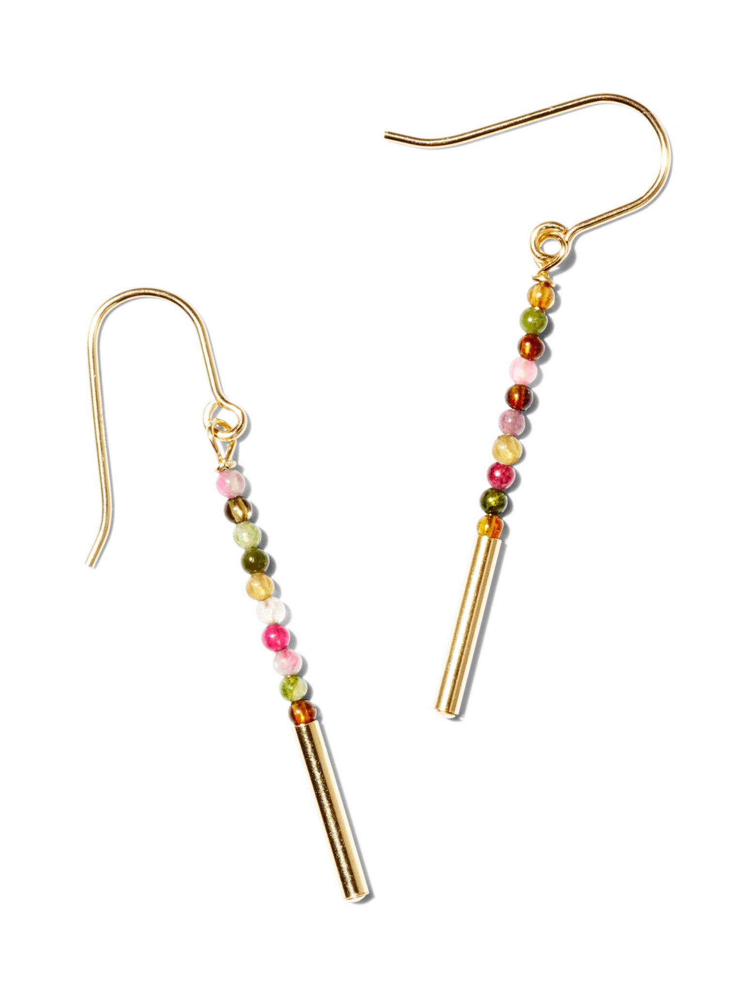 NOUVEL ÉTÉ ANNA-MARIA, Ohrhänger, 14-karat gold filled, bunte Turmaline