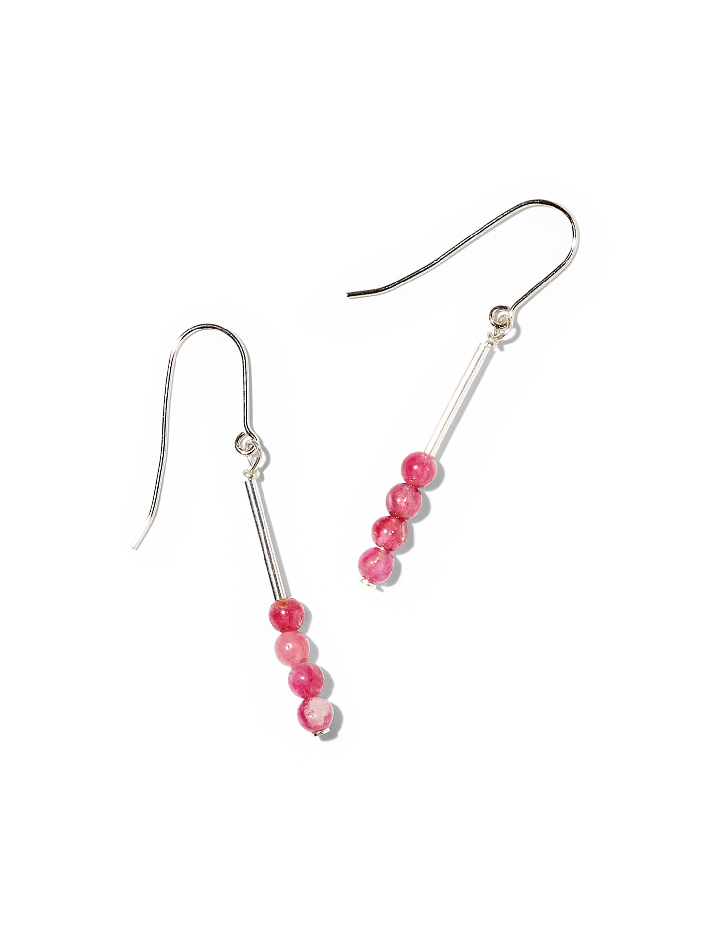 NOUVEL ÉTÉ MAE, Ohrhänger, 925 Silber, rosa Turmalin