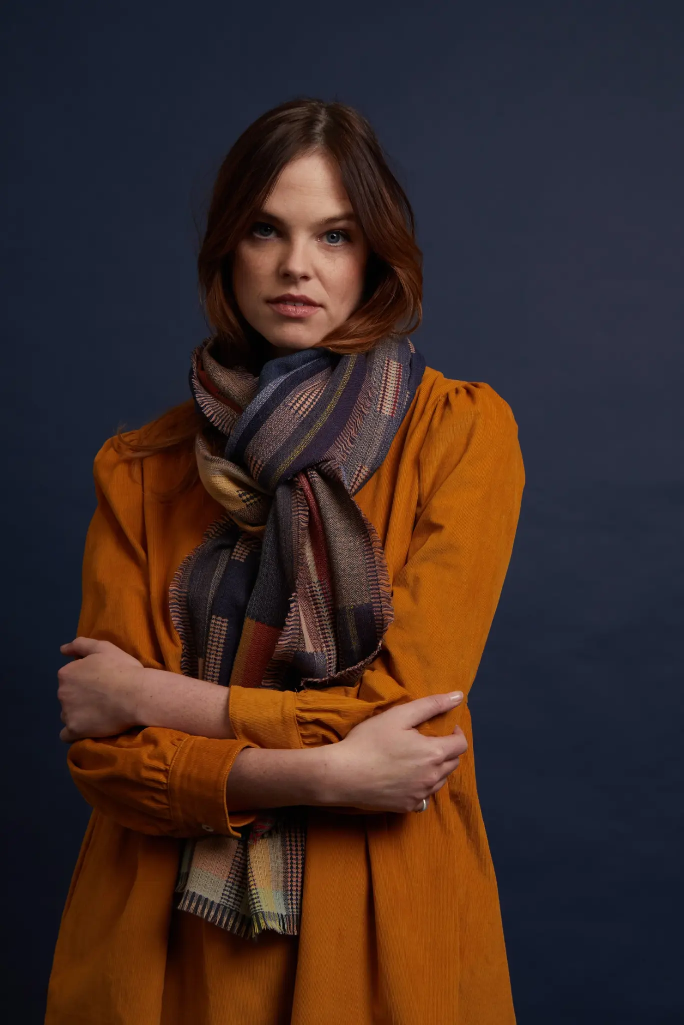 Blaues Wickeltuch / Schal Gillingham Midnight