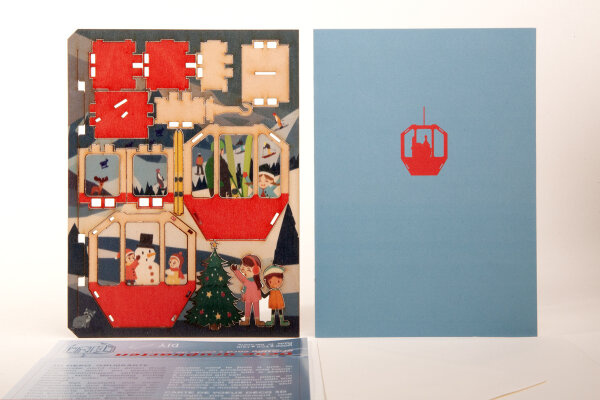 FORMES BERLIN GBR 3D Grusskarte aus bedrucktem Holz Gondel