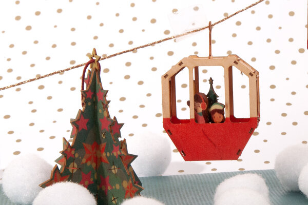 FORMES BERLIN GBR 3D Grusskarte aus bedrucktem Holz Gondel