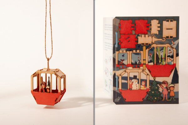 FORMES BERLIN GBR 3D Grusskarte aus bedrucktem Holz Gondel