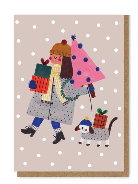DARIA SOLAK ILLUSTRATIONS Doppelkarte mit Umschlag CHRISTMAS GIRL