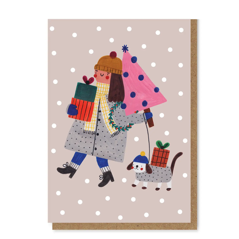DARIA SOLAK ILLUSTRATIONS Doppelkarte mit Umschlag CHRISTMAS GIRL
