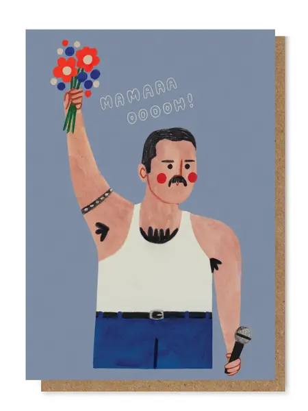 DARIA SOLAK ILLUSTRATIONS Doppelkarte — QUEEN / FREDDIE MERCURY