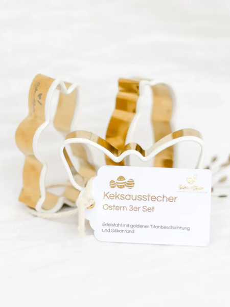 3er Set Ausstecher Frühling gold mit Silikonrand