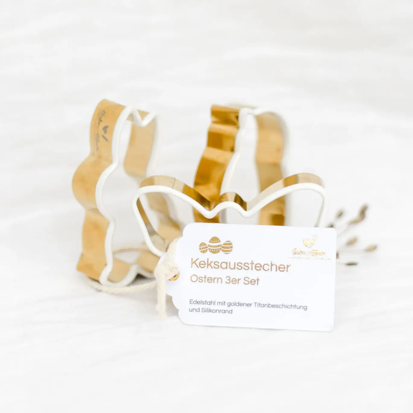 3er Set Ausstecher Frühling gold mit Silikonrand