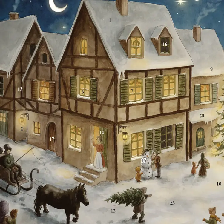 Adventskalender A3 draussen am Abend