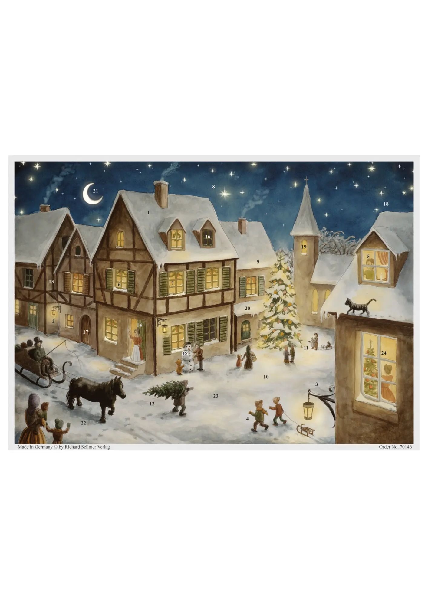 Adventskalender A3 draussen am Abend