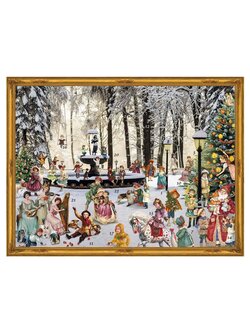 Adventskalender A3 verschneiter Brunnen