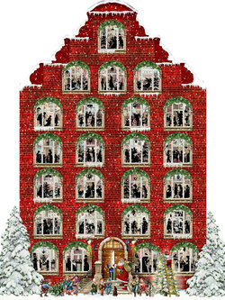 Wand-Adventskalender - Nostalgisches Weihnachtshaus