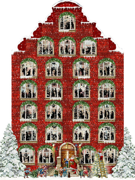 Wand-Adventskalender - Nostalgisches Weihnachtshaus