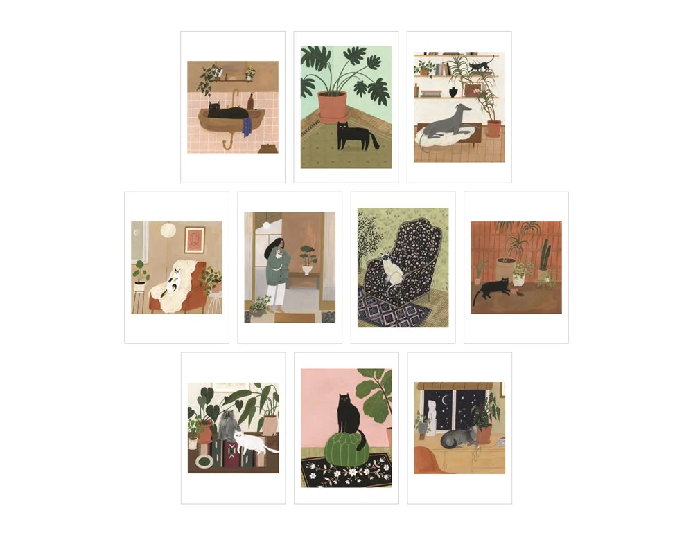 Cat Box - 100 Postcards by 10 Artists
