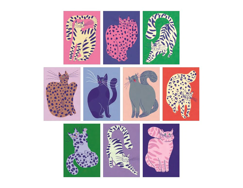 Cat Box - 100 Postcards by 10 Artists