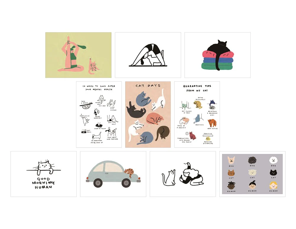 Cat Box - 100 Postcards by 10 Artists