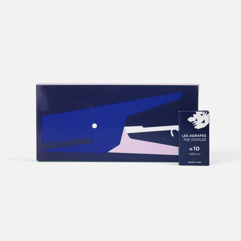 PAPIER TIGRE Stapler L'Agrafeuse cobalt pink