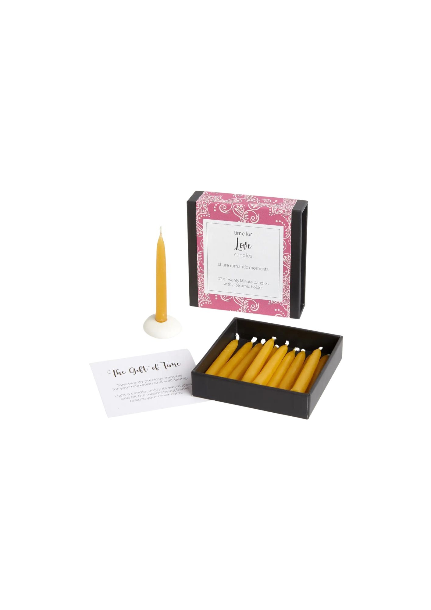 12 Mini Kerzen aus Bienenwachs - Love rosa