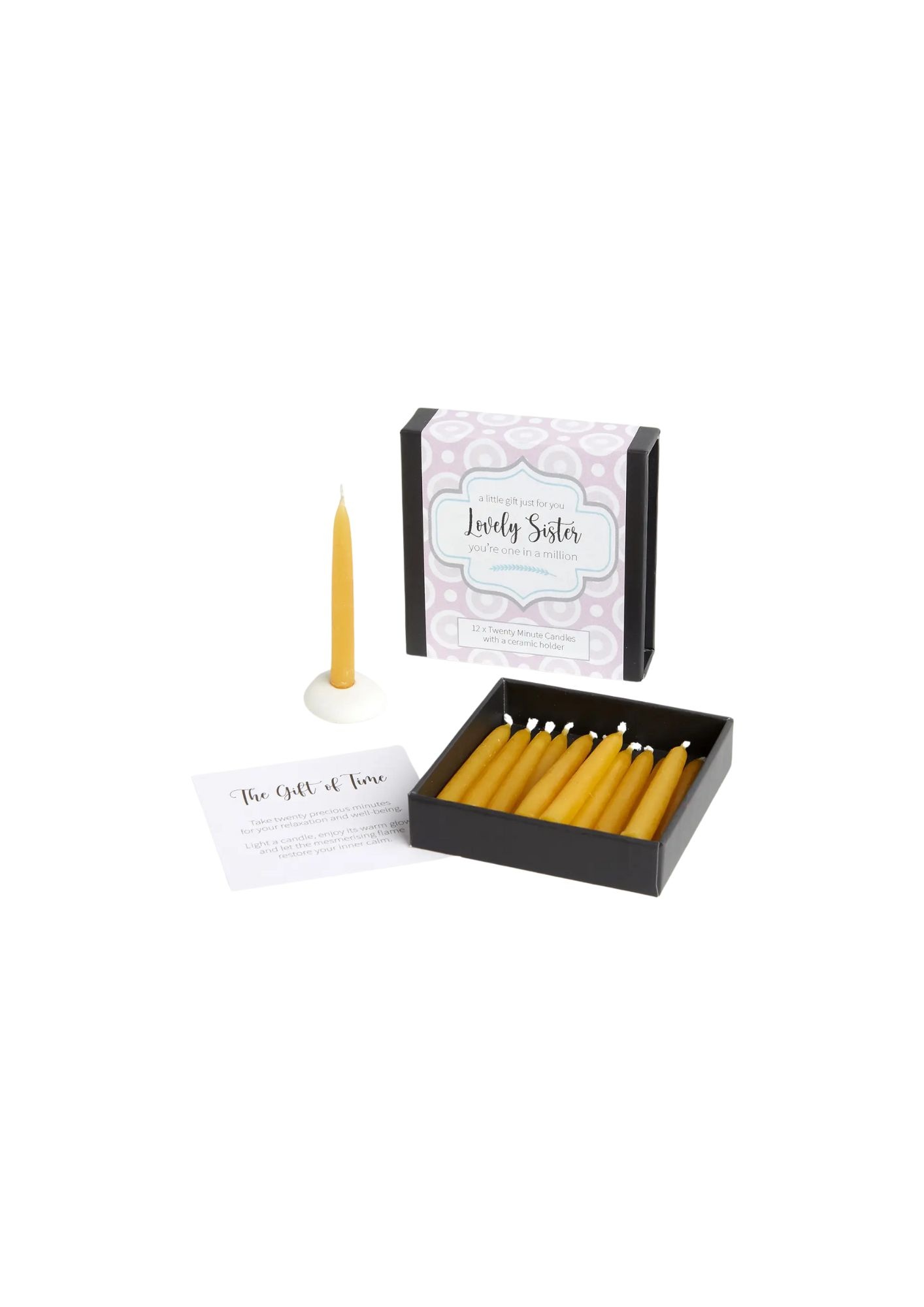 12 Mini Kerzen aus Bienenwachs - Lovely Sister