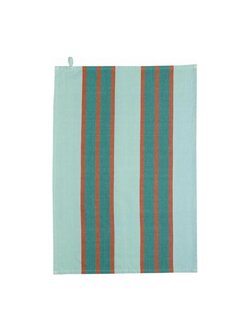 Geschirrtuch aus recycelter Baumwolle Yana Grün / Rot