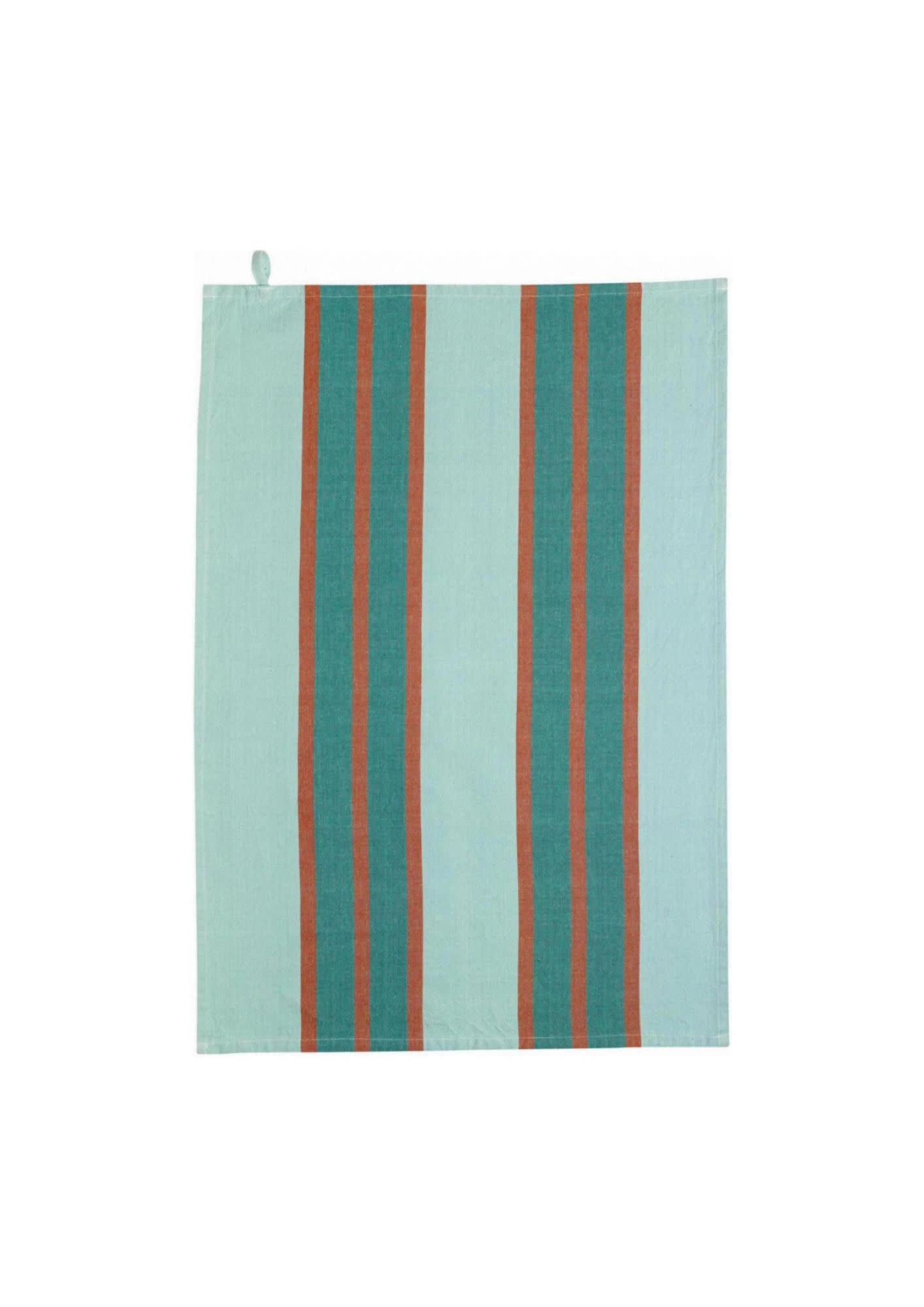 Geschirrtuch aus recycelter Baumwolle Yana Grün / Rot