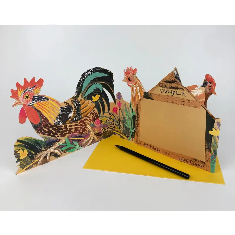 3D Grusskarte Hühner