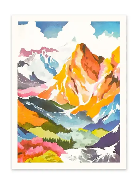 OHH DEER Riso Print Berge