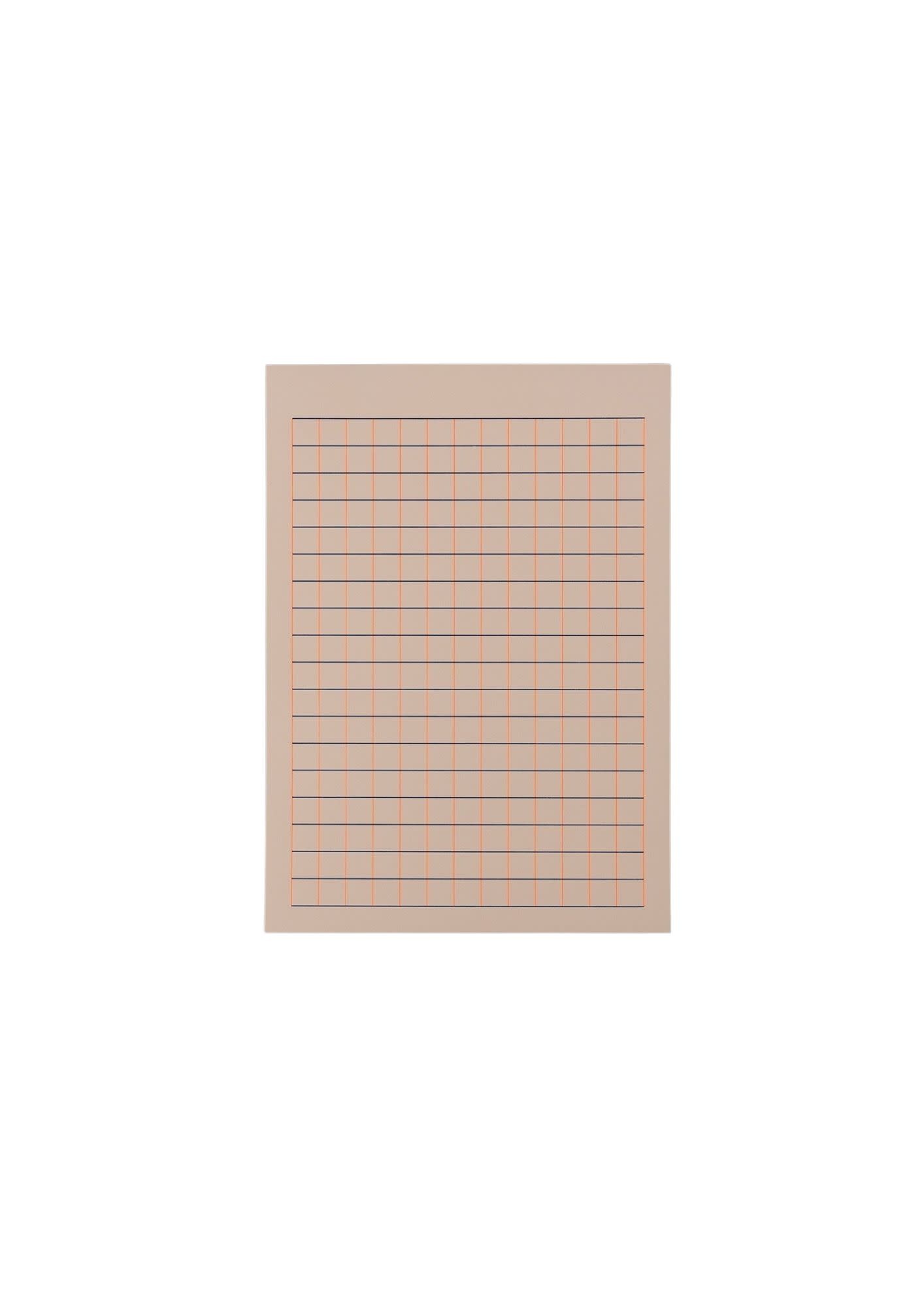 LE TYPOGRAPHE A5 Abreissblock / Notepad Squared 1cm - orange and reflex blue