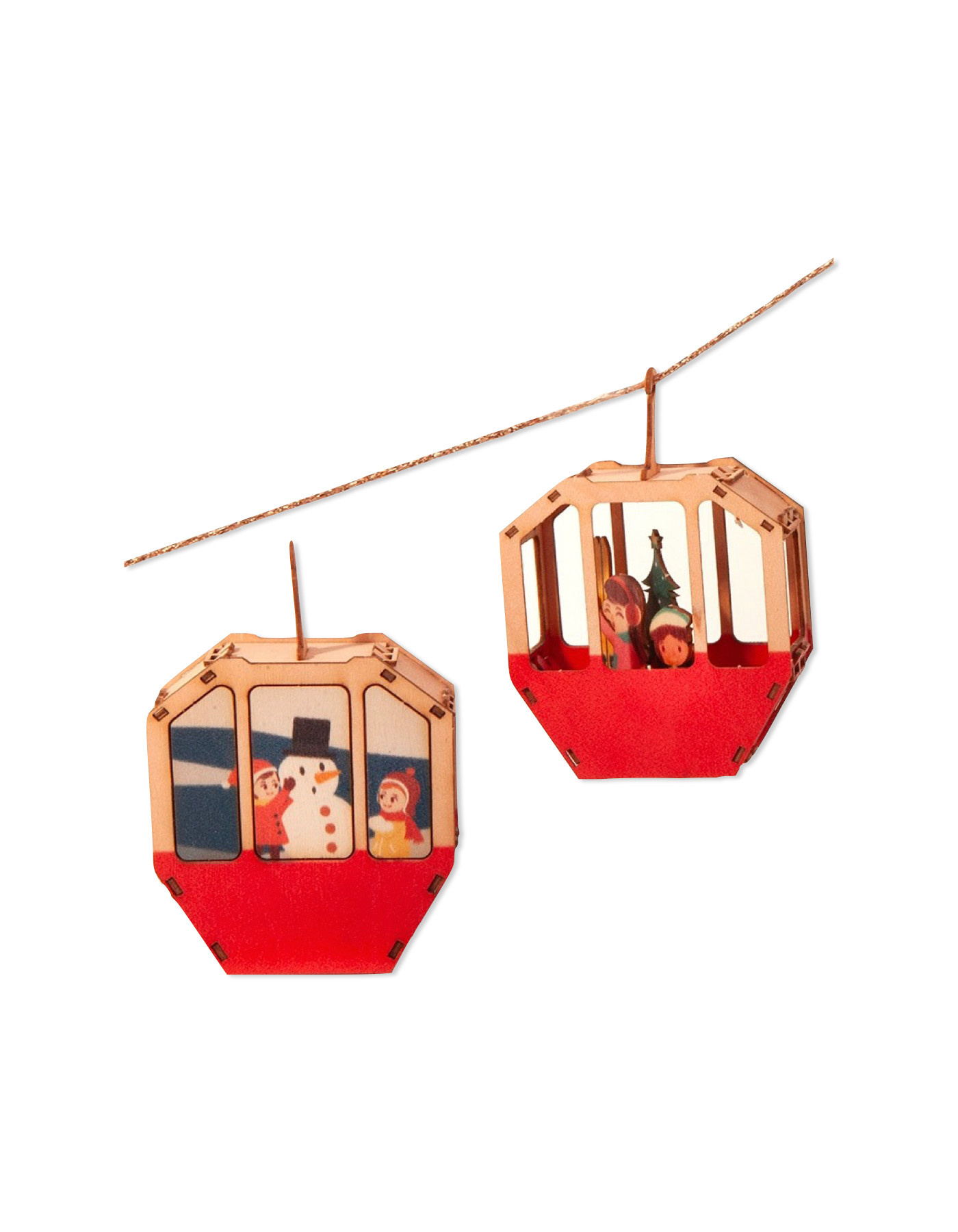 FORMES BERLIN GBR 3D Grusskarte aus bedrucktem Holz Gondel