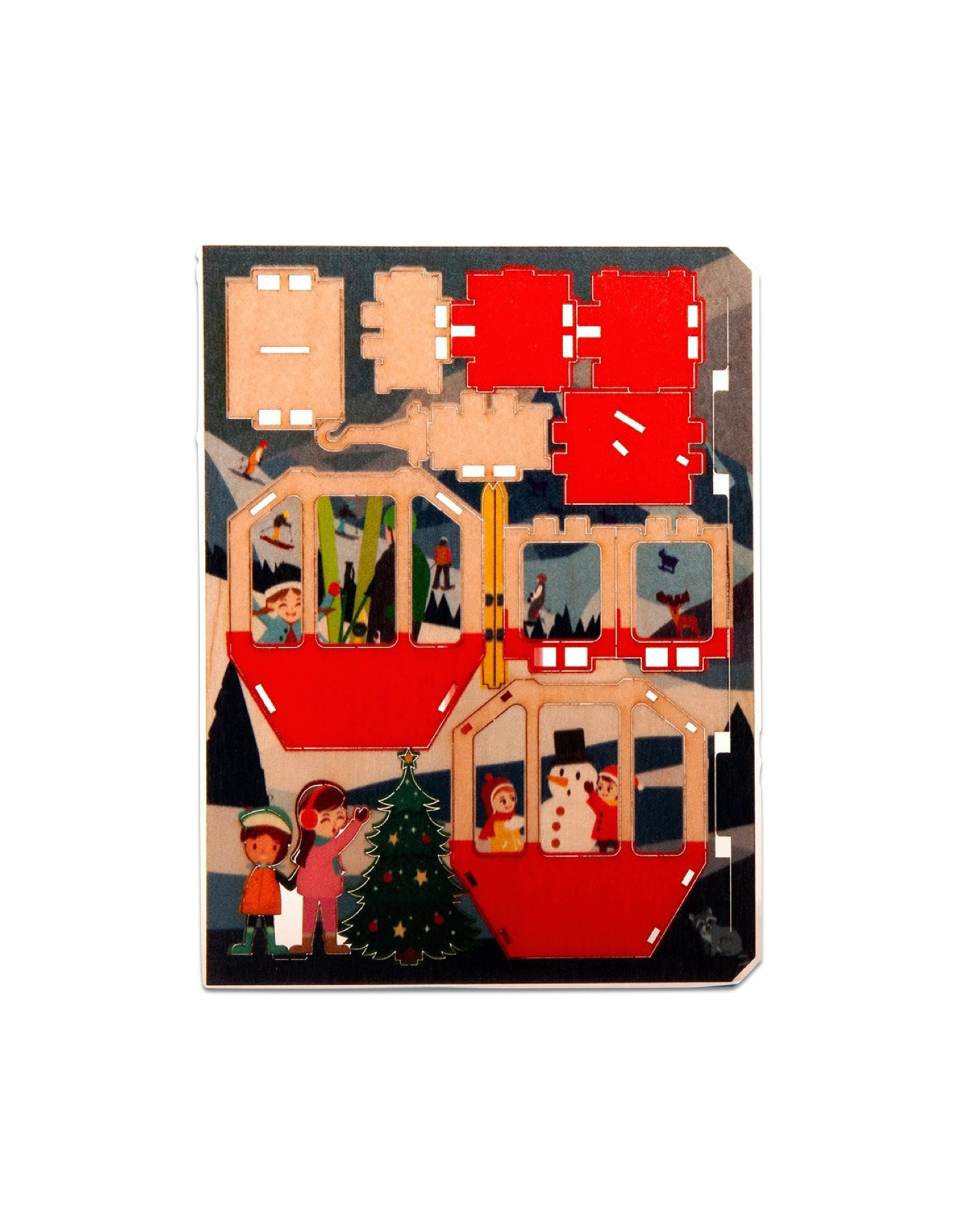 FORMES BERLIN GBR 3D Grusskarte aus bedrucktem Holz Gondel