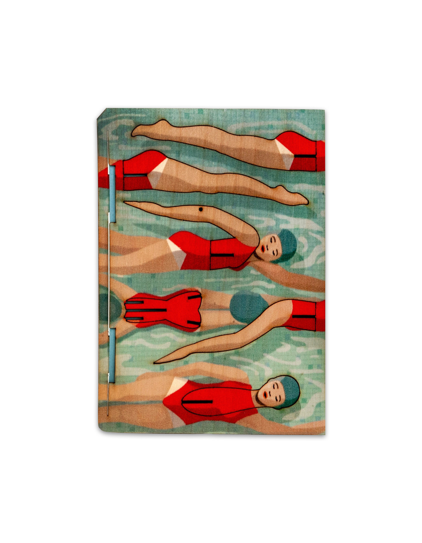 FORMES BERLIN GBR 3D Grusskarte aus bedrucktem Holz Schwimmerin