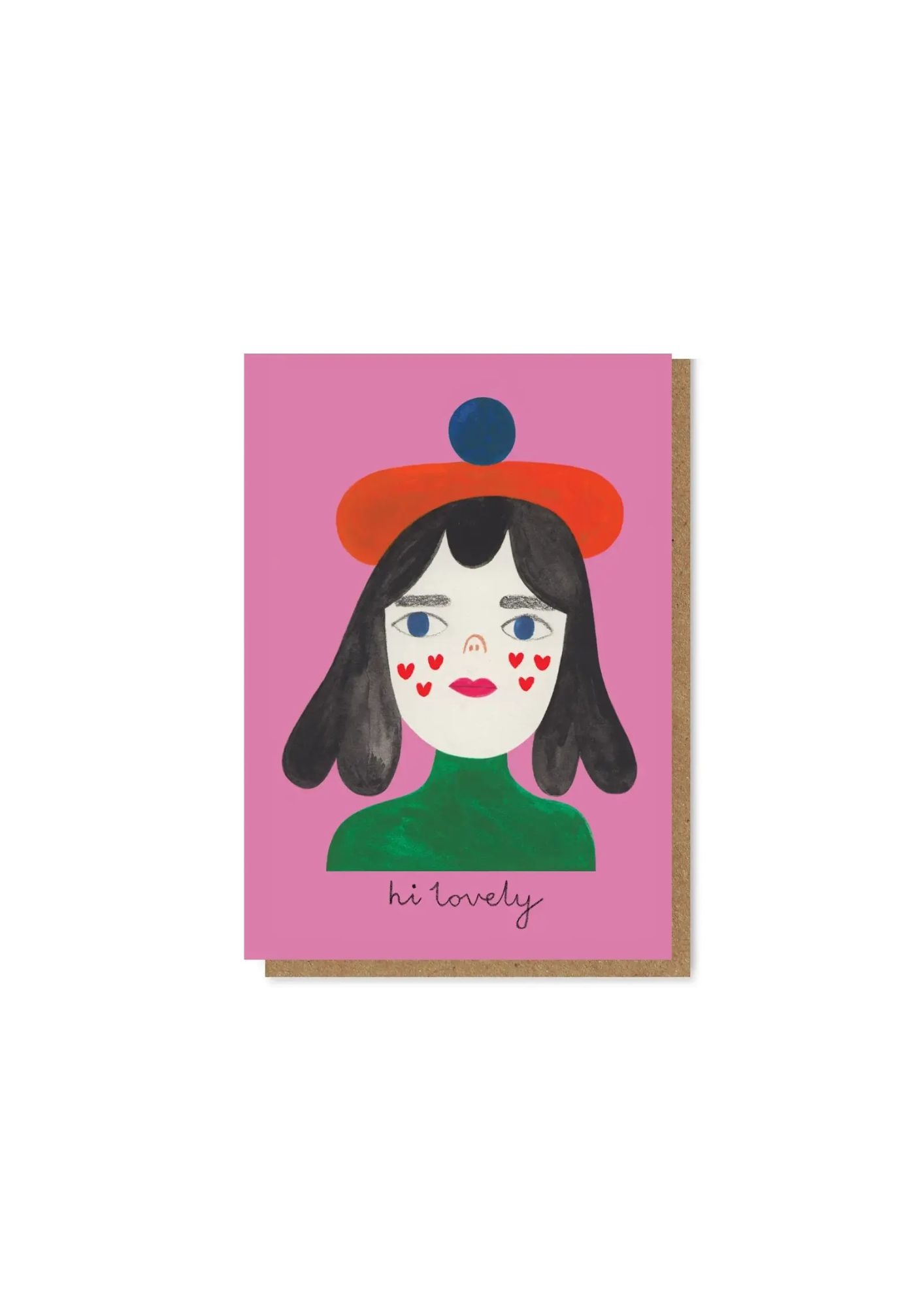 DARIA SOLAK ILLUSTRATIONS Doppelkarte mit Umschlag HI LOVELY