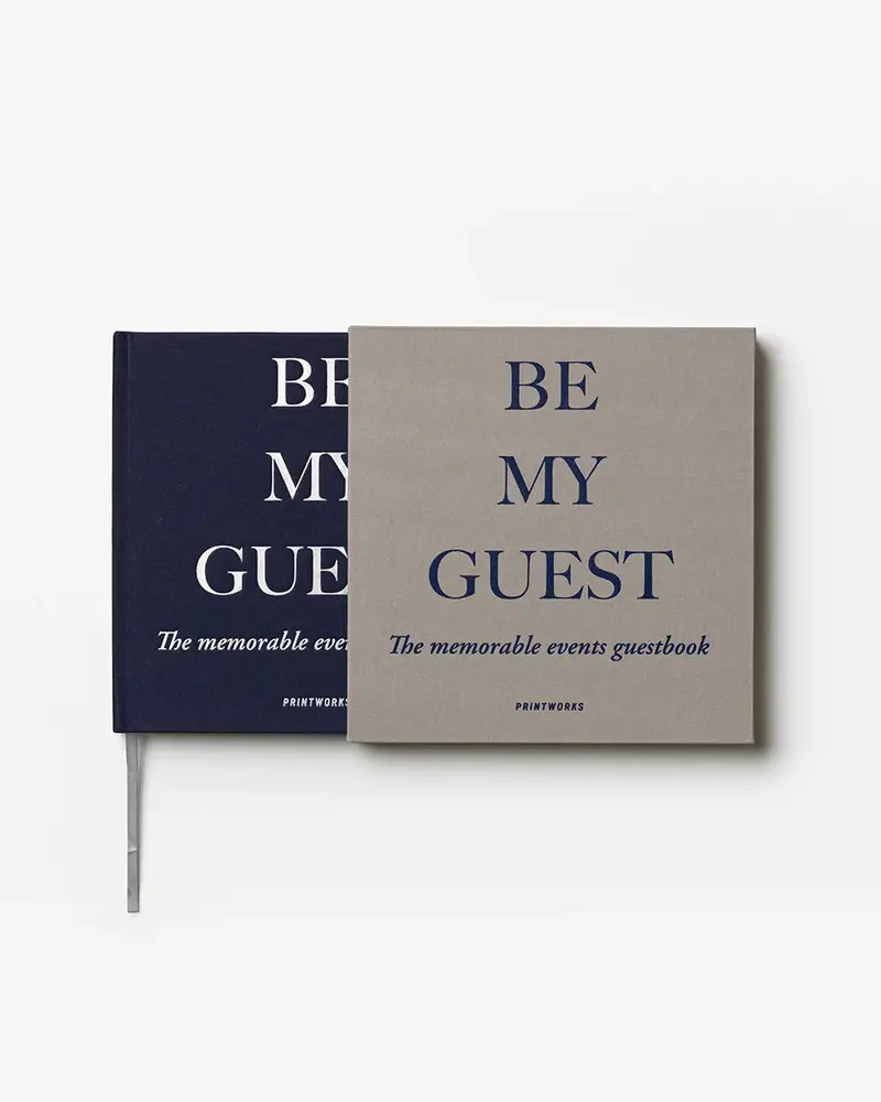 PRINTWORKS Gästebuch Be My Guest grau blau