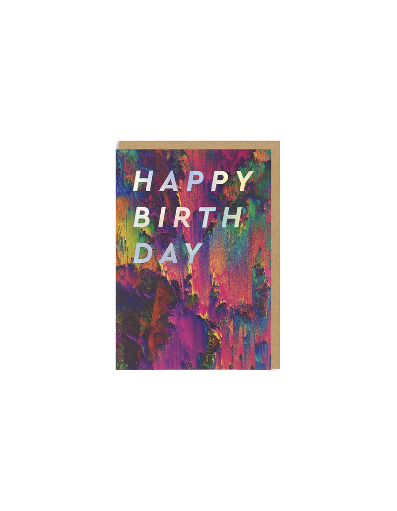 OHH DEER Doppelkarte Farbspritzer Happy Birthday