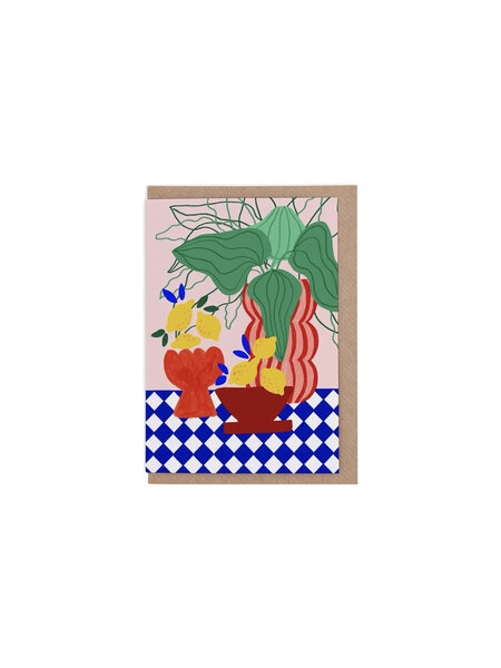 EVERMADE Doppelkarte blue tiles & lemons
