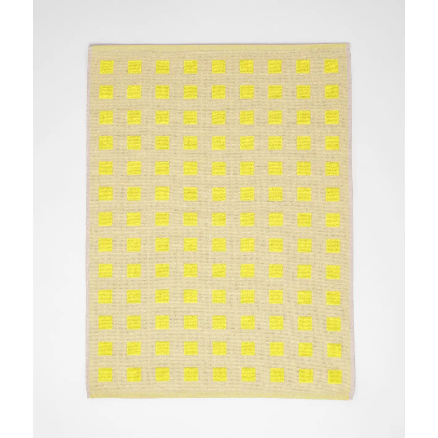 WRAP Geschirrtuch Beige mit gelben Quadraten