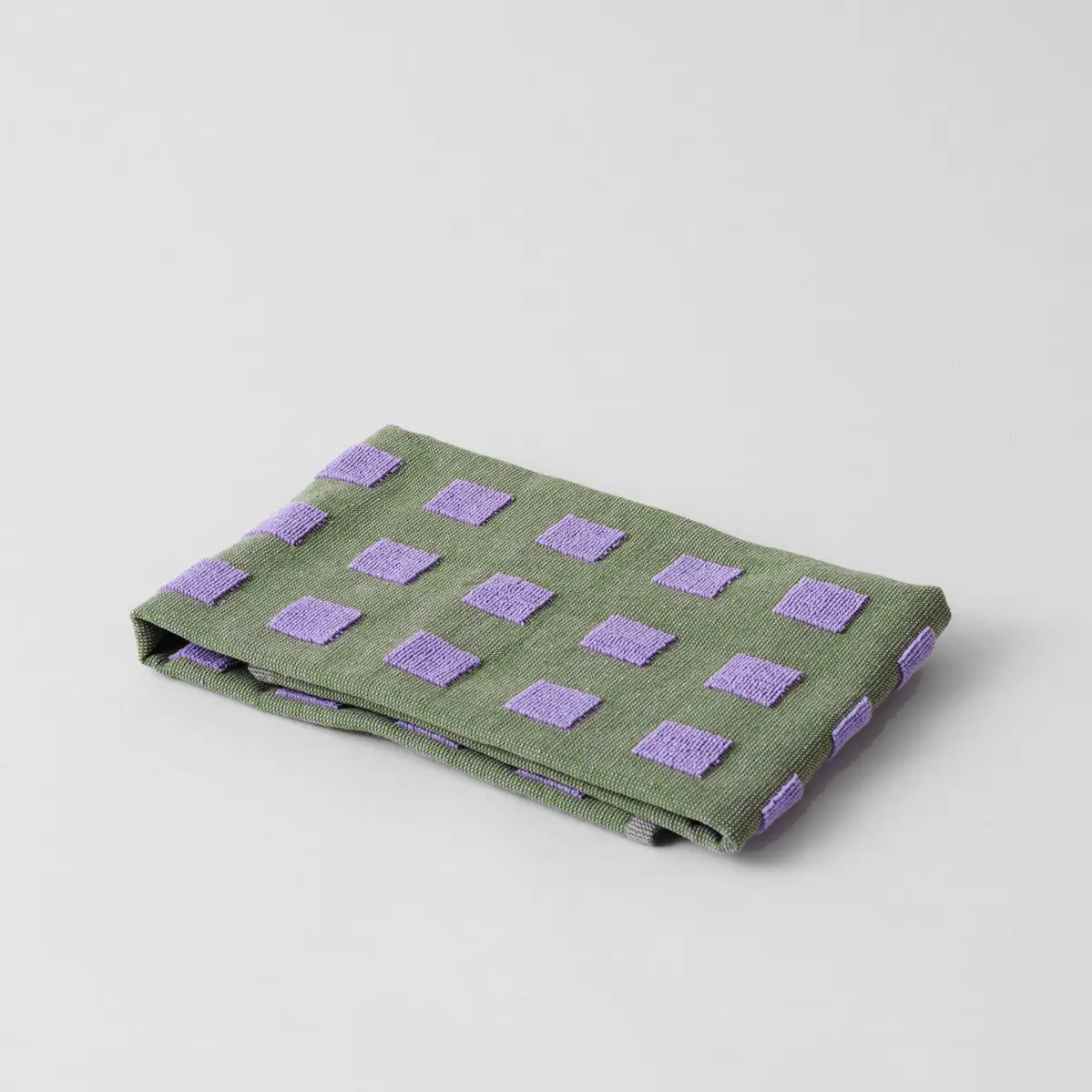 WRAP Geschirrtuch Grün mit lila Quadraten