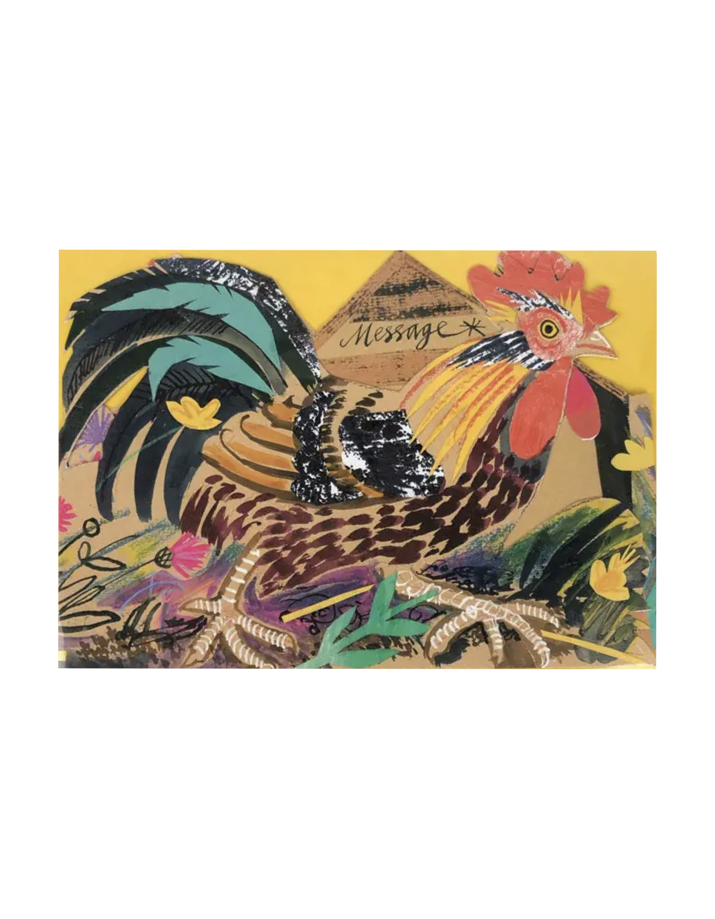 3D Grusskarte Hühner