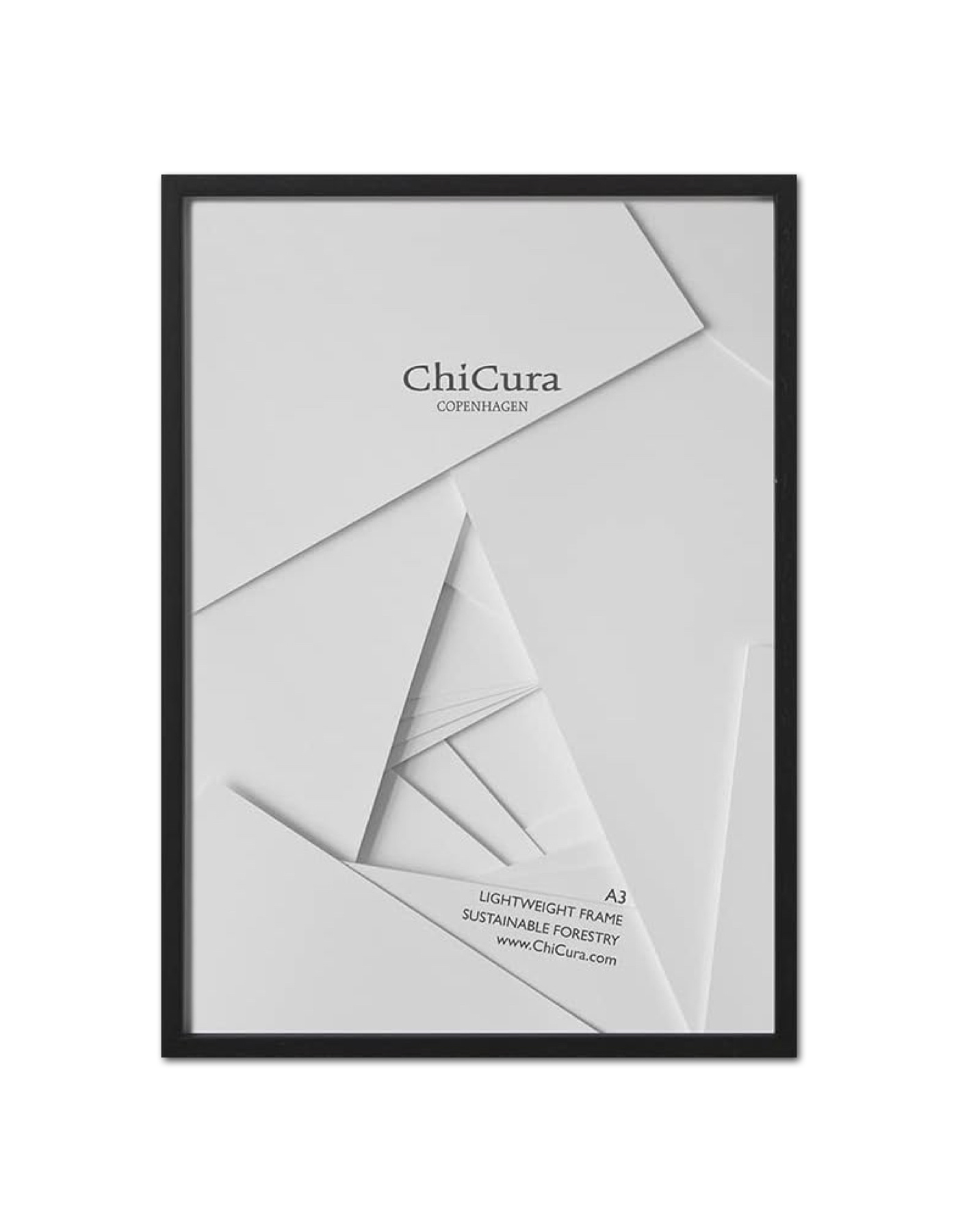 CHICURA Bilderrahmen verschiedene Grössen Acrylglas massive Eiche schwarz