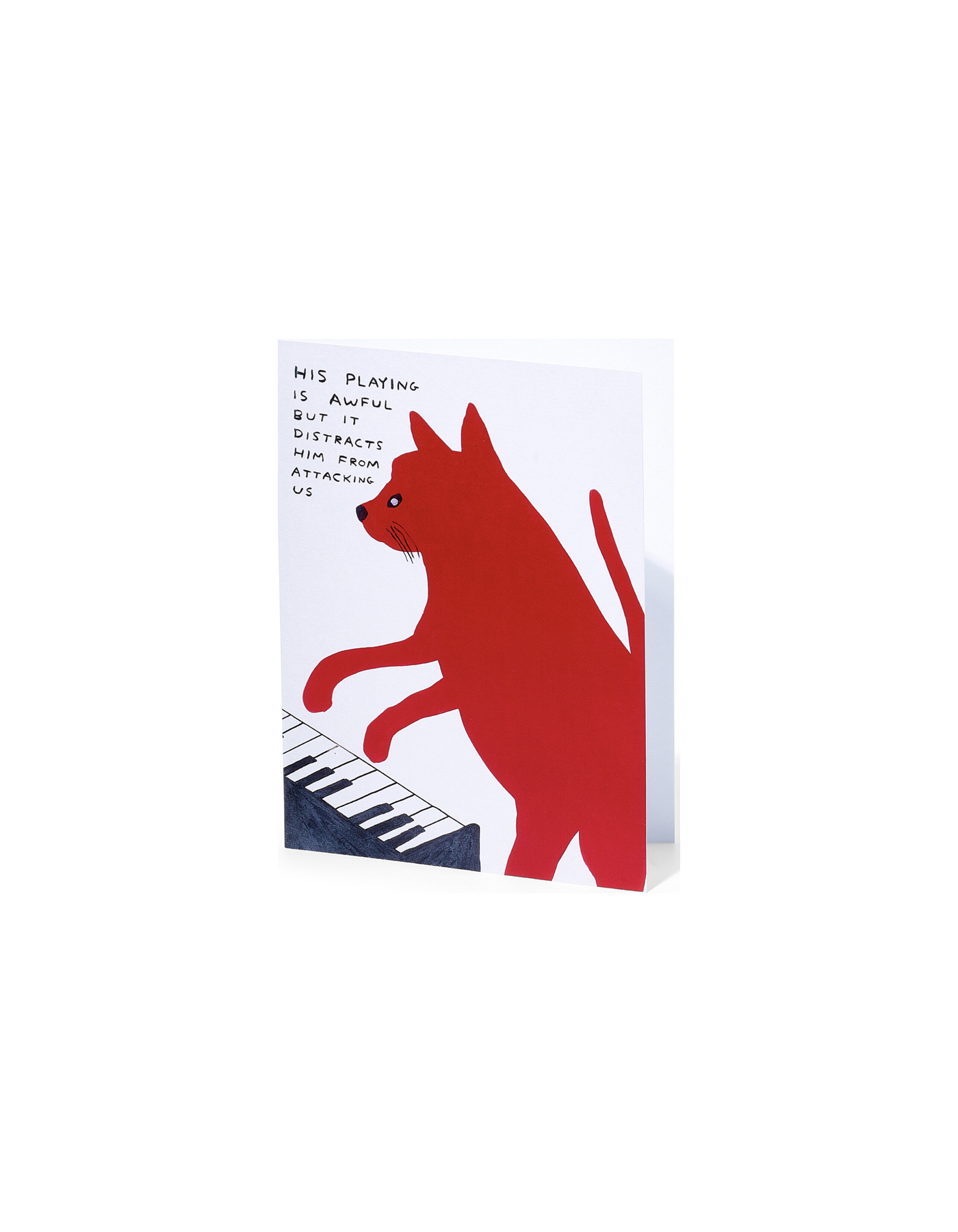 DAVID SHRIGLEY Doppelkarte piano cat