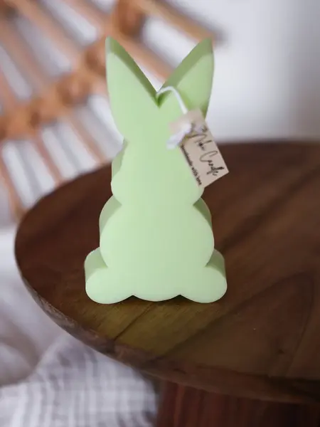 Kerze Osterhase grün