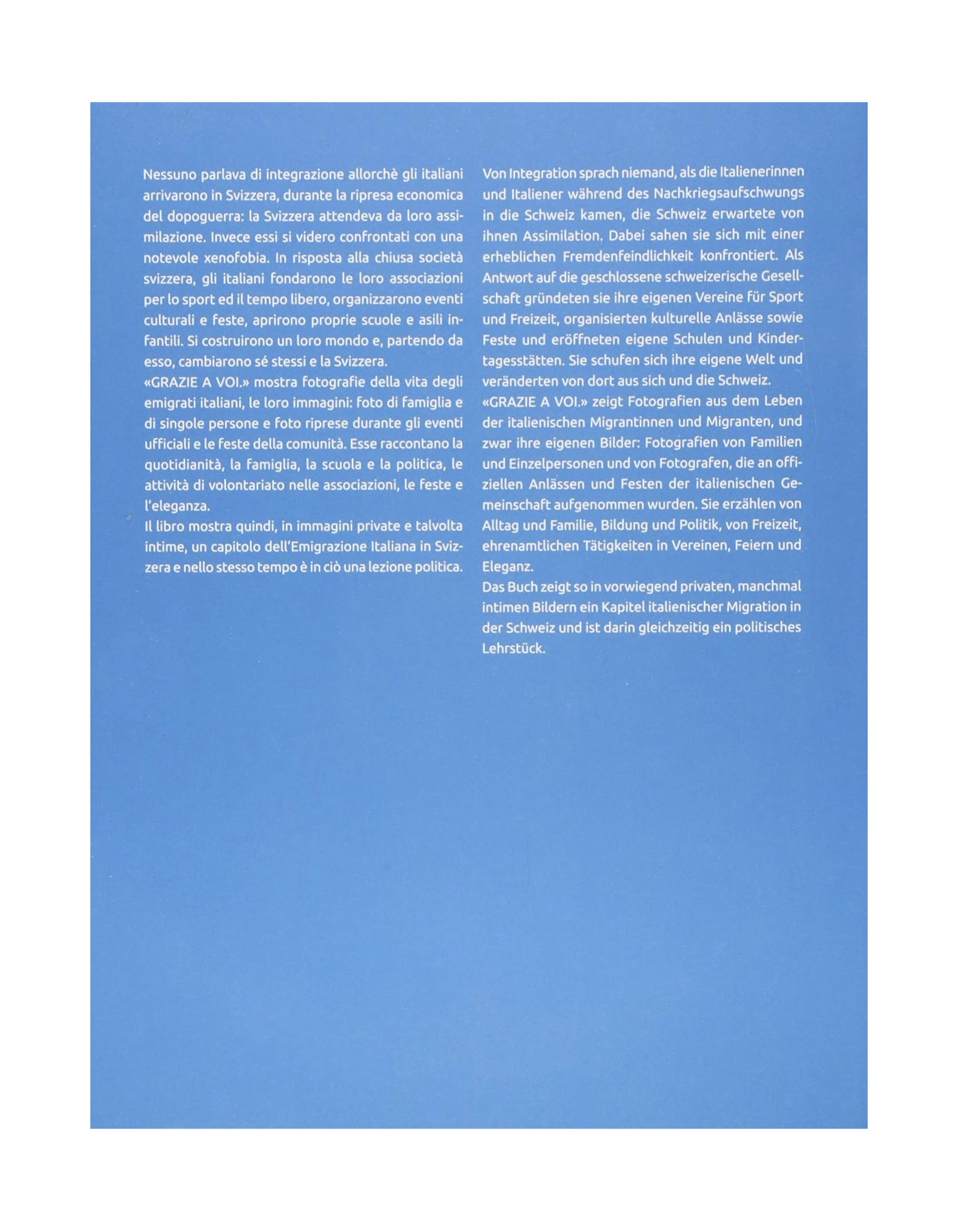 Grazie a voi! Fotografien zur italienischen Migration in der Schweiz