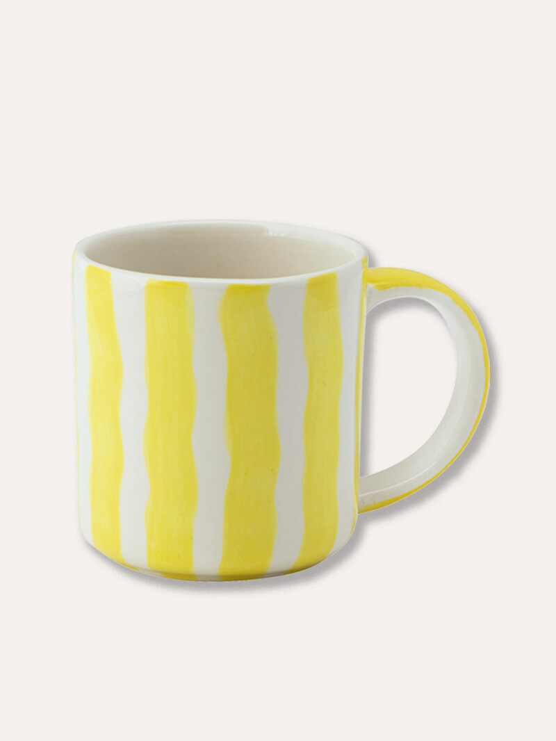 MAGAZIN MINORI Tasse mit Henkel Stripes - spiaggia yellow